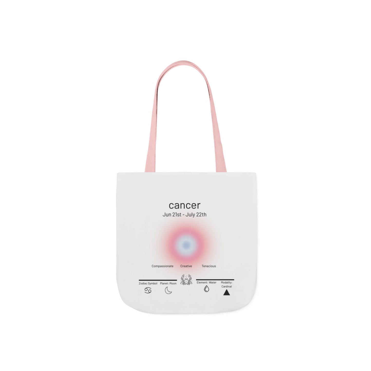 Cancer Zodiac Canvas Tote Bag, Stylish Astrology Gift, Eco-Friendly Shopping Bag