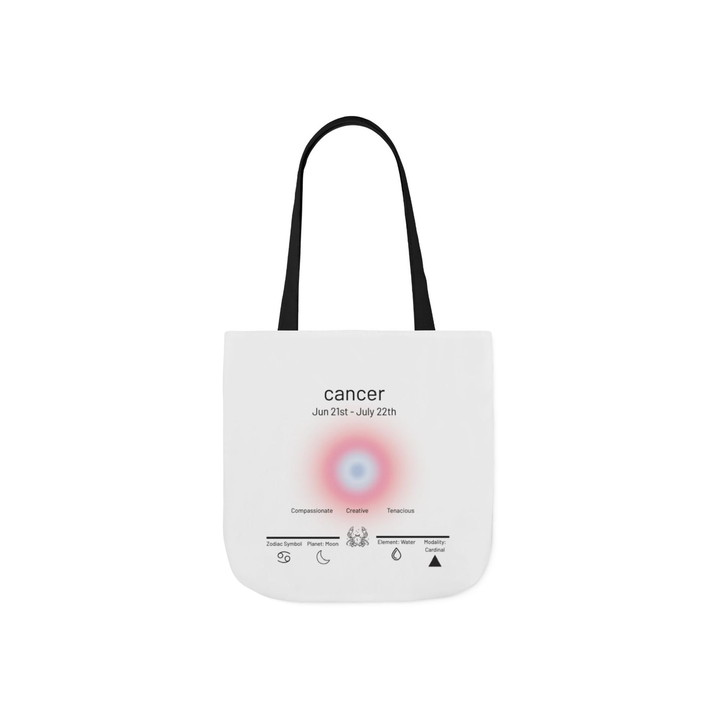 Cancer Zodiac Canvas Tote Bag, Stylish Astrology Gift, Eco-Friendly Shopping Bag