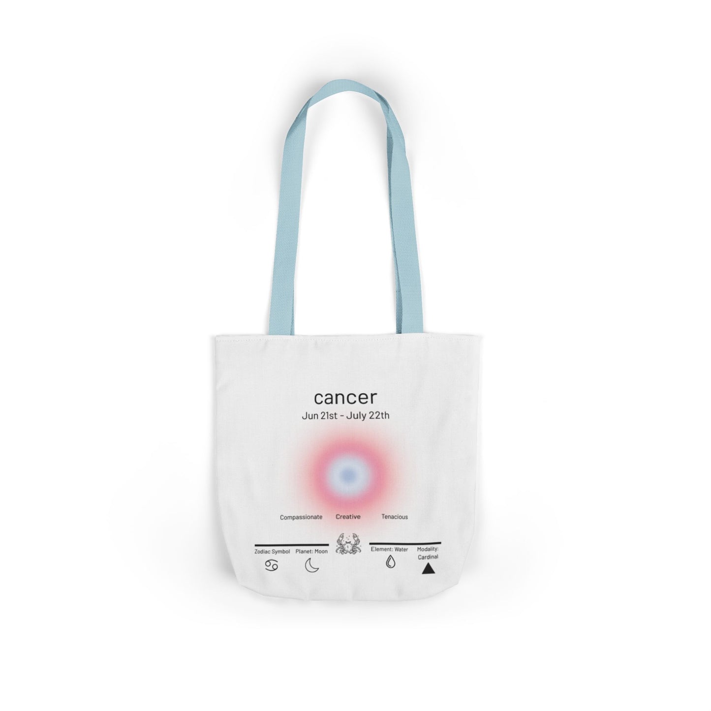 Cancer Zodiac Canvas Tote Bag, Stylish Astrology Gift, Eco-Friendly Shopping Bag