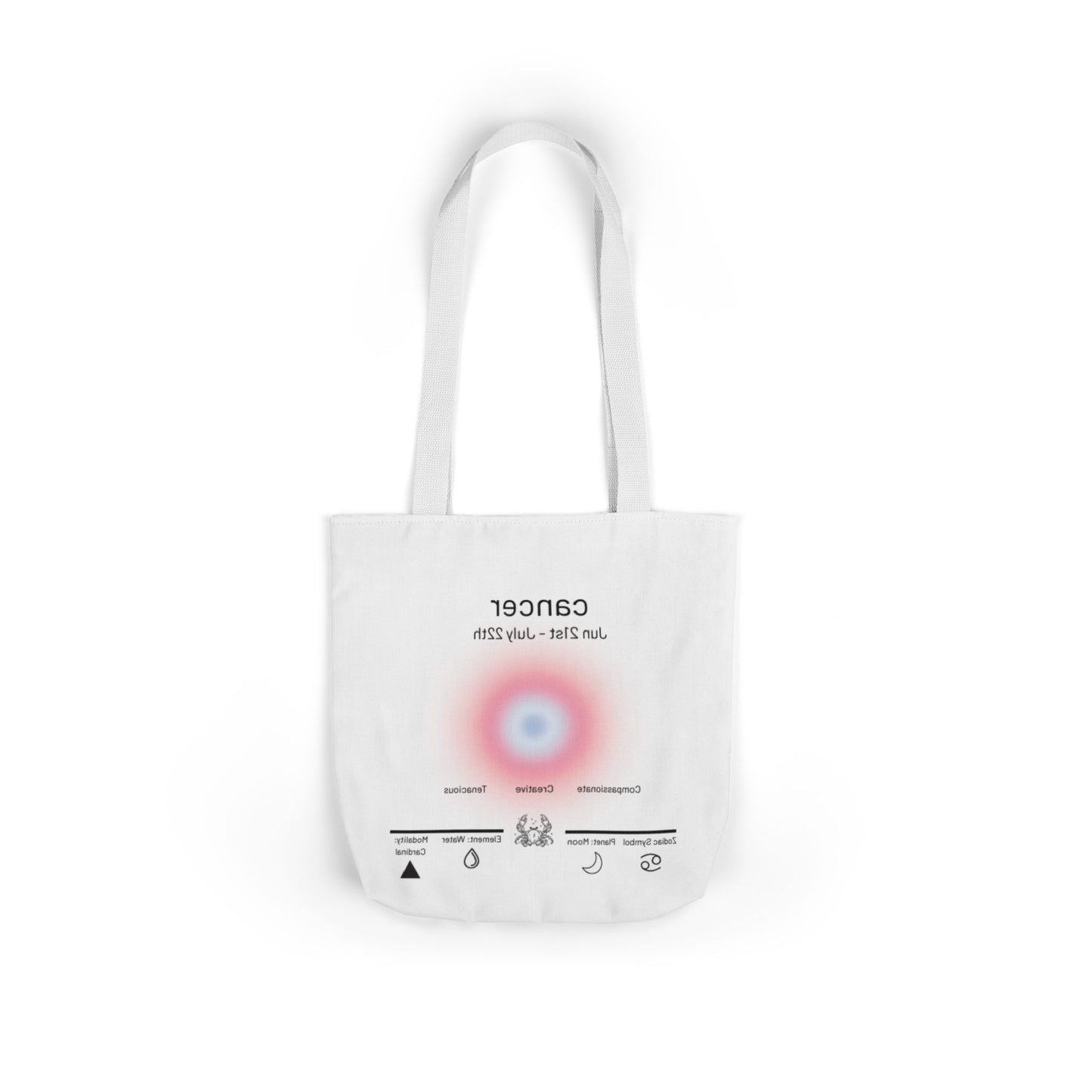 Cancer Zodiac Canvas Tote Bag, Stylish Astrology Gift, Eco-Friendly Shopping Bag