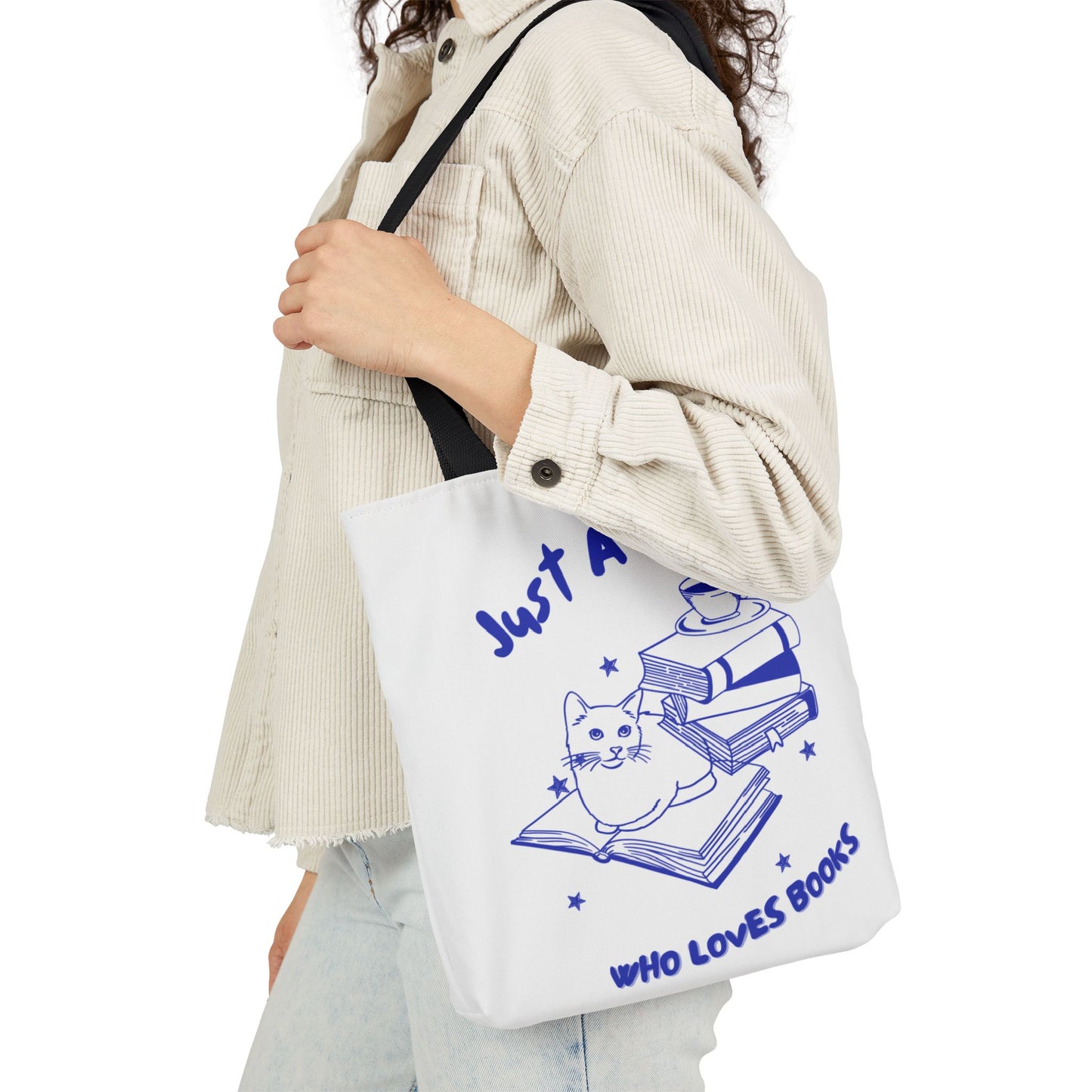 Books Lover Canvas Tote Bag, Just A Girl Who Loves Books