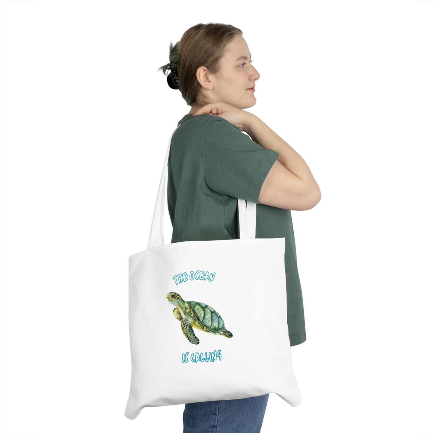 Ocean Calling Tote Bag, Eco-Friendly Shopping Bag, Beach Tote, Gift for Ocean Lovers, Casual Everyday Bag