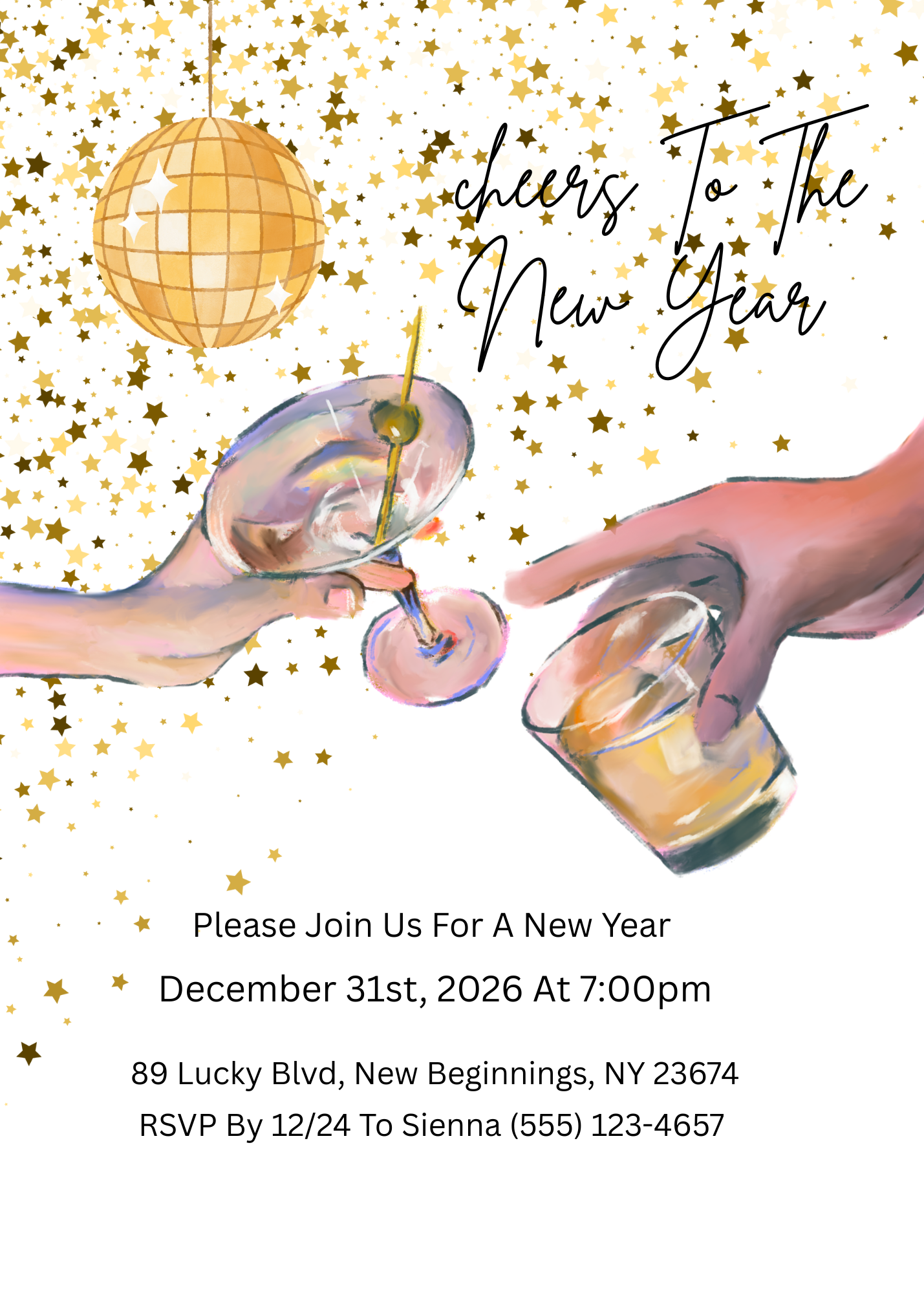 Cheers To The Year Invitation 2026
