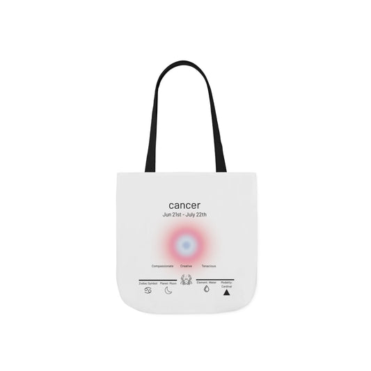 Cancer Zodiac Canvas Tote Bag, Stylish Astrology Gift, Eco-Friendly Shopping Bag