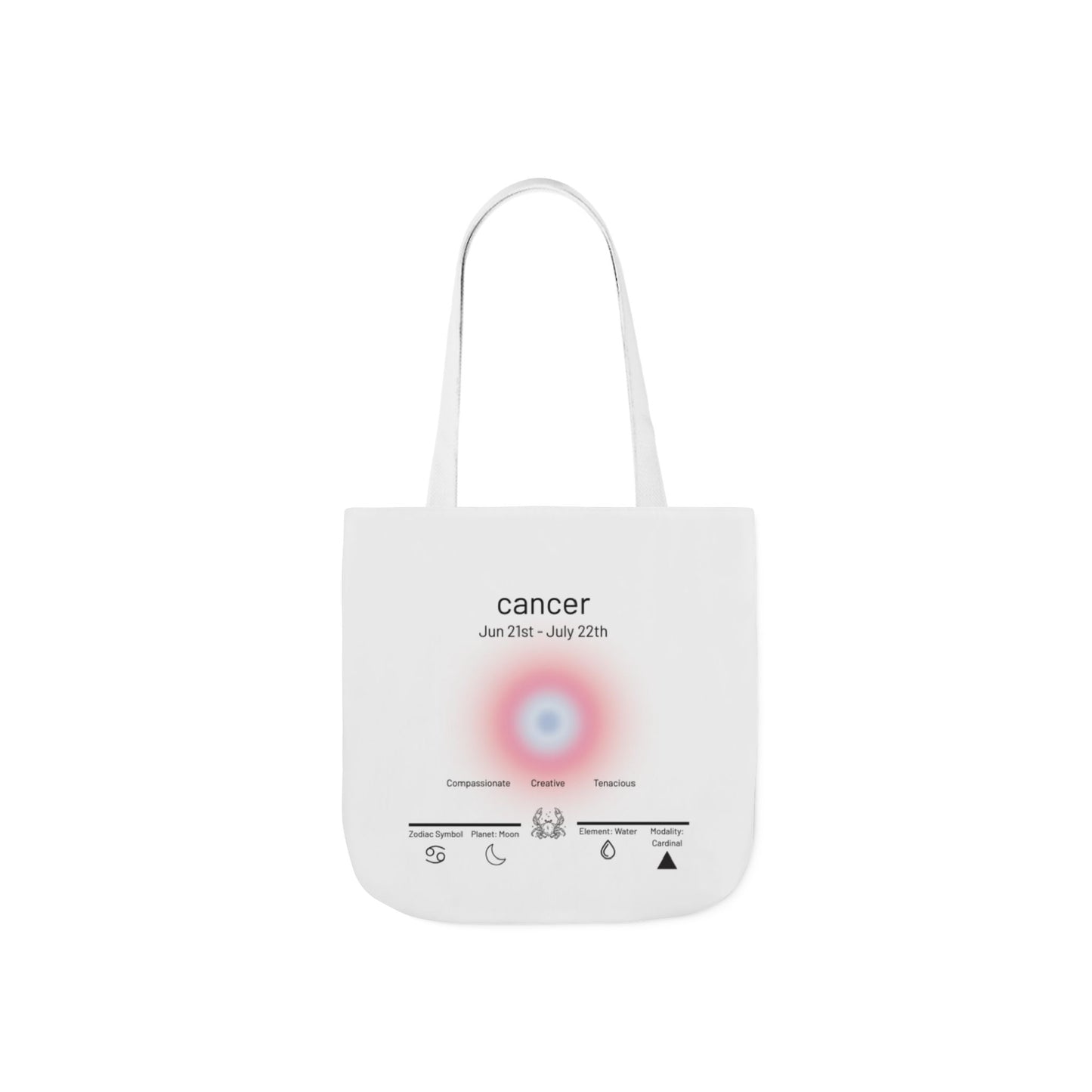 Cancer Zodiac Canvas Tote Bag, Stylish Astrology Gift, Eco-Friendly Shopping Bag