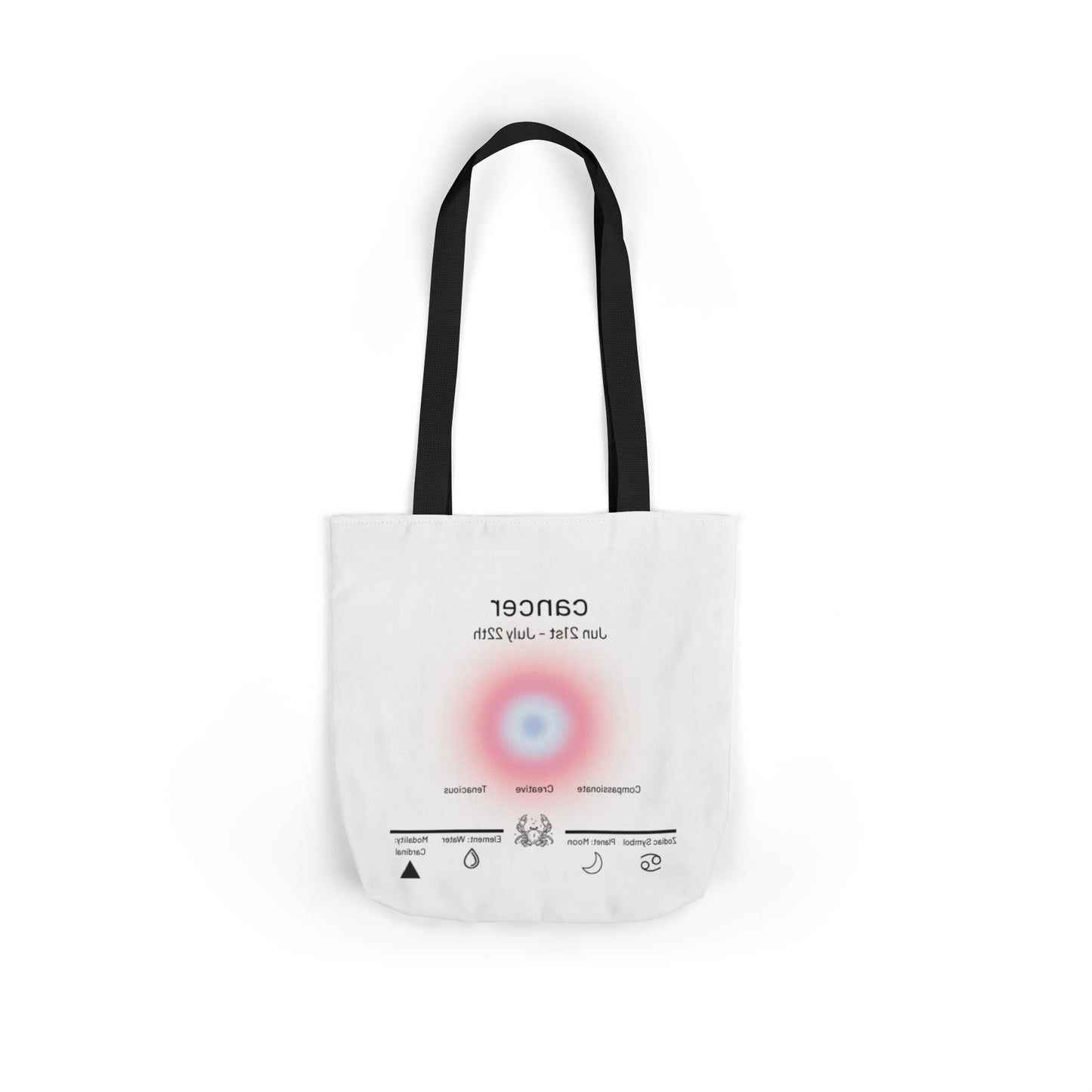 Cancer Zodiac Canvas Tote Bag, Stylish Astrology Gift, Eco-Friendly Shopping Bag