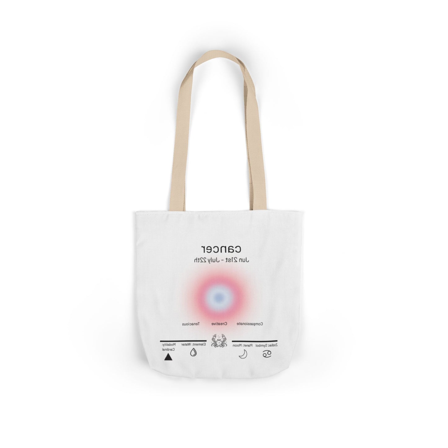 Cancer Zodiac Canvas Tote Bag, Stylish Astrology Gift, Eco-Friendly Shopping Bag