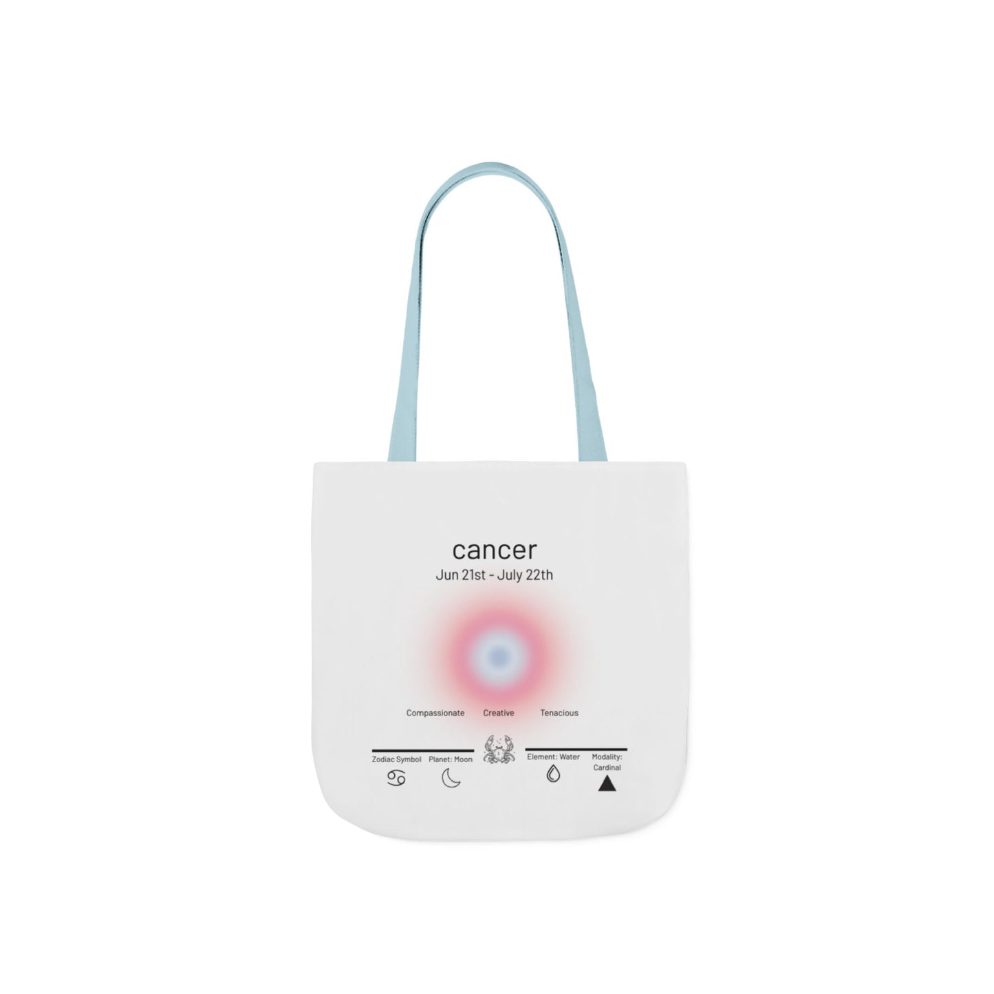 Cancer Zodiac Canvas Tote Bag, Stylish Astrology Gift, Eco-Friendly Shopping Bag